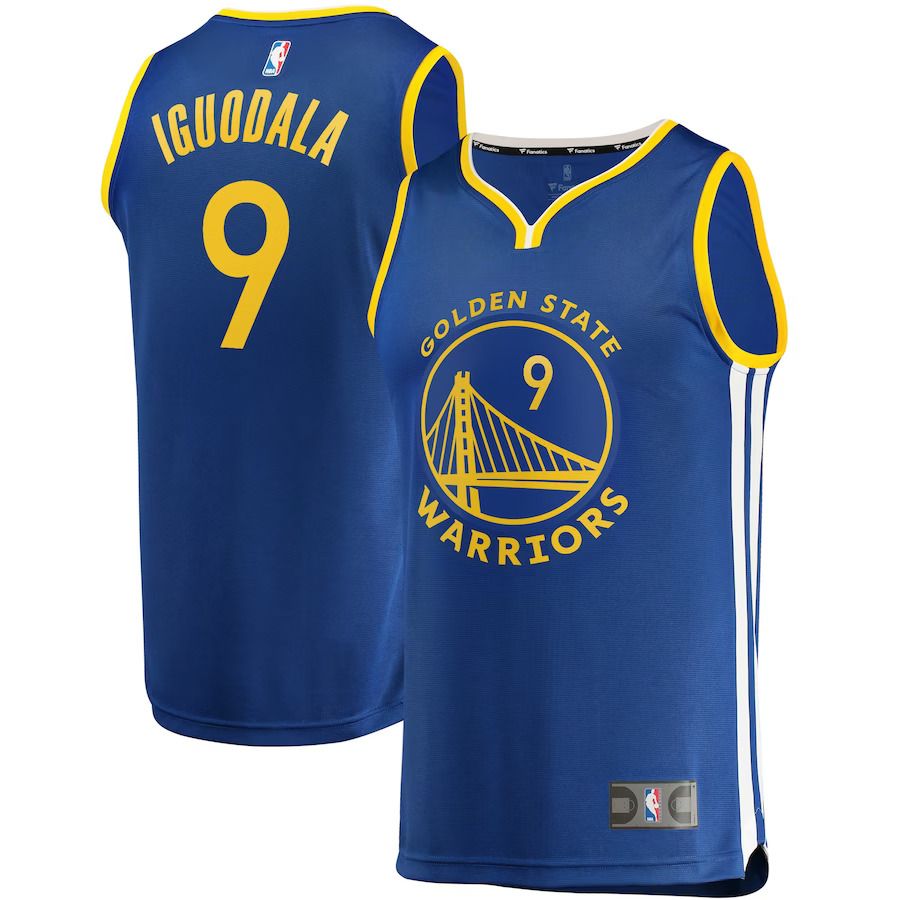 Men Golden State Warriors #9 Andre Iguodala Fanatics Branded Royal Fast Break Replica NBA Jersey
